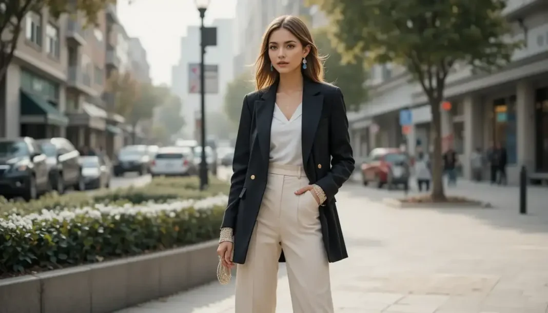 image of a stylish woman in 2025 streetwear fashion for women