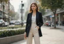 image of a stylish woman in 2025 streetwear fashion for women