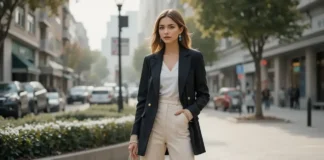 image of a stylish woman in 2025 streetwear fashion for women