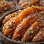 traditional fermented fish arranged in rustic wooden barrels