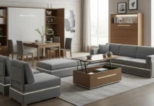 Luxurious modern living room featuring multi-functional furniture