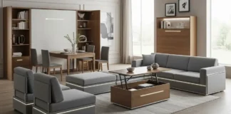 Luxurious modern living room featuring multi-functional furniture