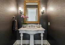 Luxury powder room interior