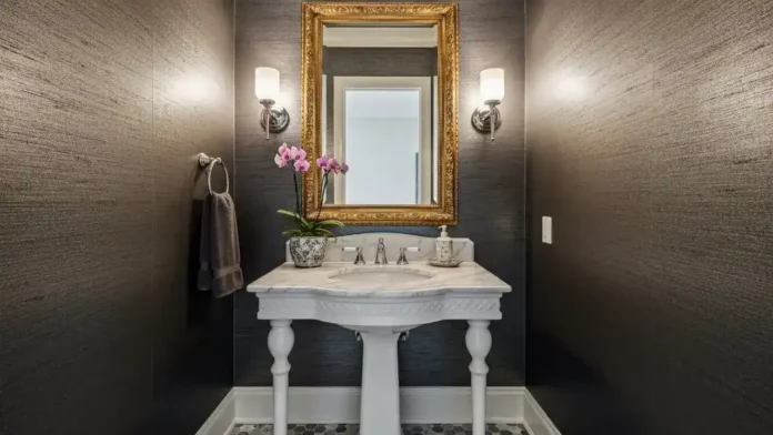 Luxury powder room interior