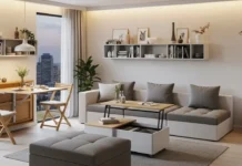 Multi-Functional apt Furniture for Small Spaces Modern small apartment interior featuring Multi-Functional apt Furniture