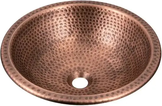 Monarch Abode 16-inch Hand Hammered Pure Copper Rotunda Dual Mount Bathroom Sink
