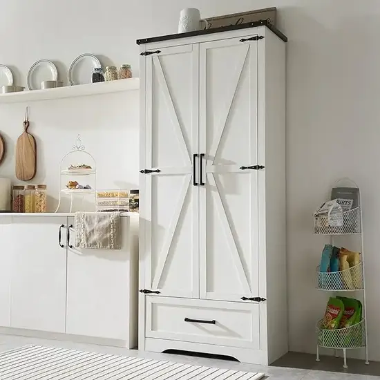 Tall Wood Kitchen Storage Cabinets with Adjustable Shelves