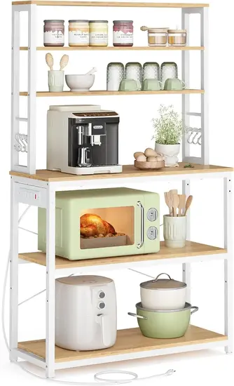 VASAGLE Bakers Rack with Power Outlet