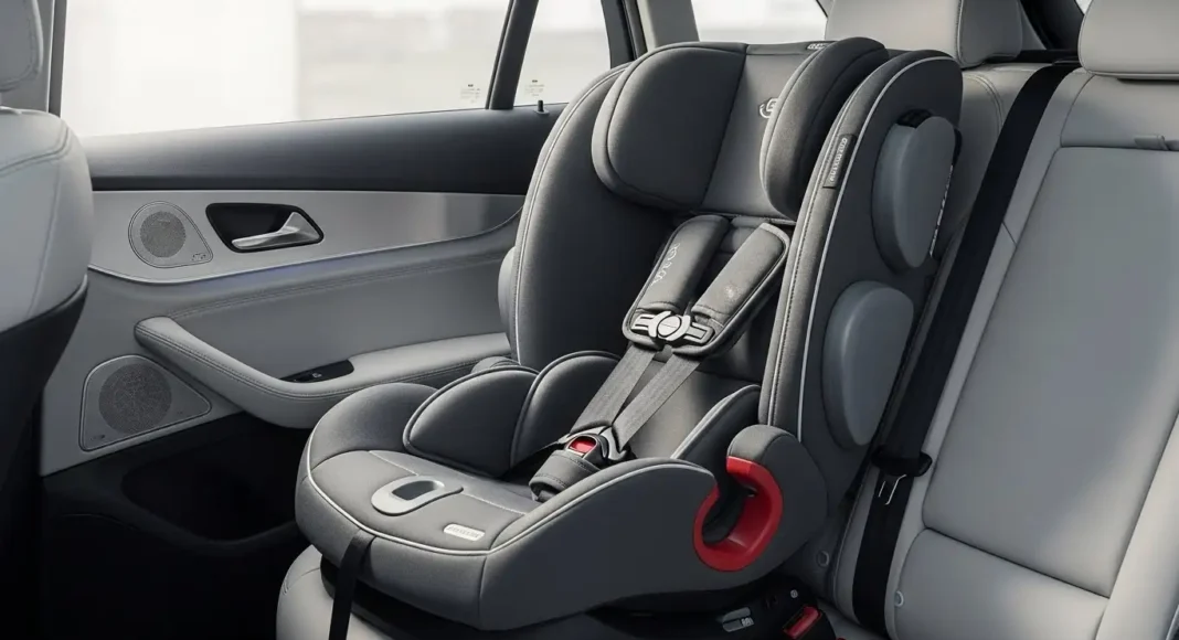premium convertible car seat installed securely in a modern family car interior