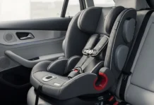 premium convertible car seat installed securely in a modern family car interior