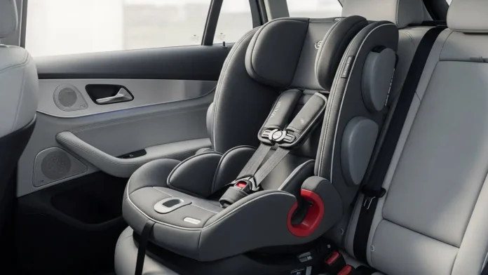 premium convertible car seat installed securely in a modern family car interior
