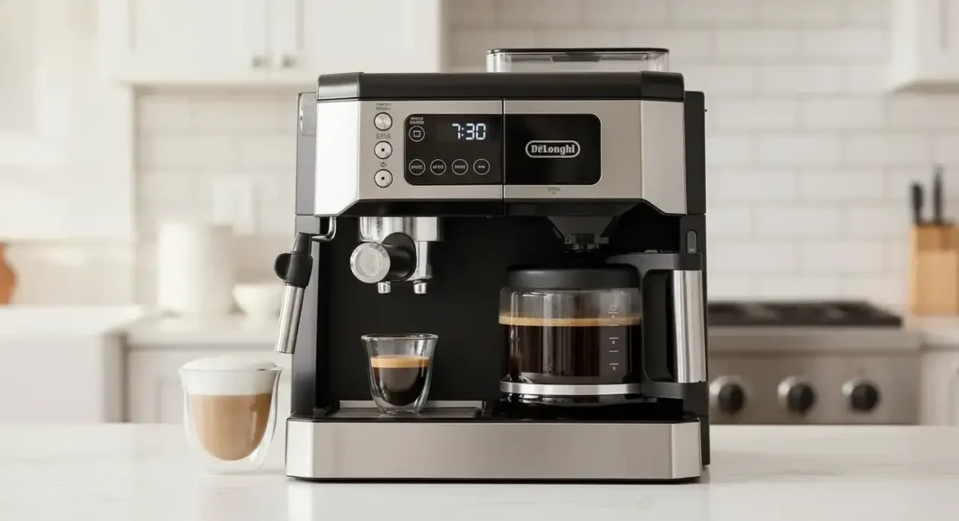 premium stainless steel combination coffee and espresso machine