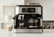 premium stainless steel combination coffee and espresso machine