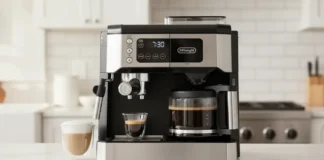 premium stainless steel combination coffee and espresso machine