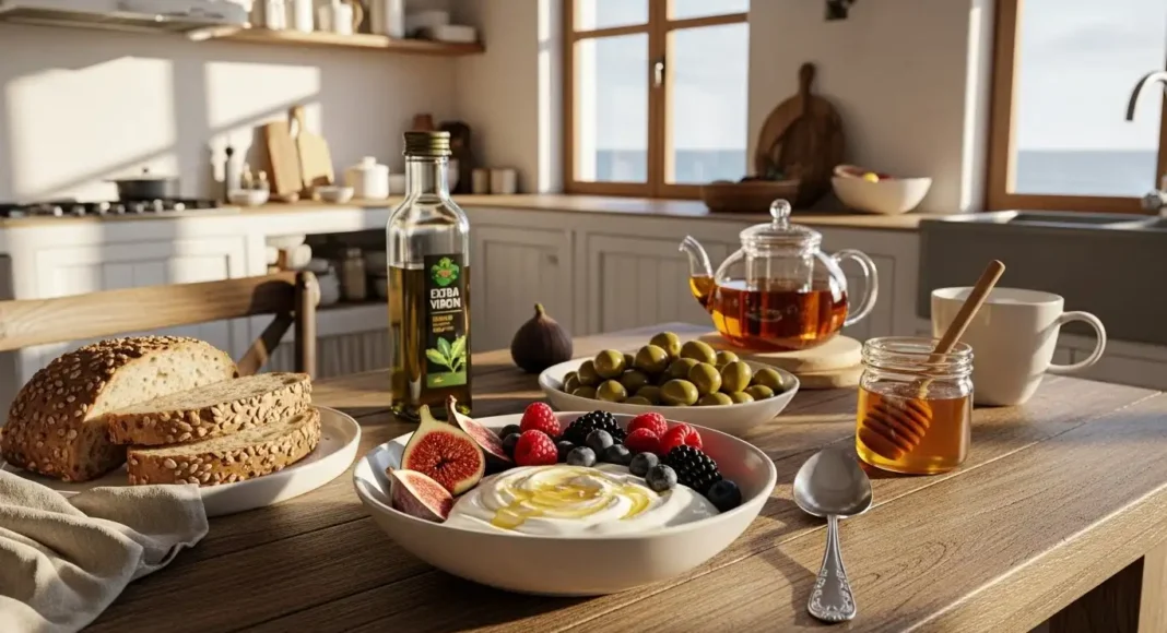 Bright Mediterranean-inspired breakfast table