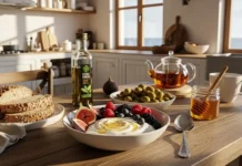 Mediterranean-Inspired Breakfast for Healthy Mornings Bright Mediterranean-inspired breakfast table