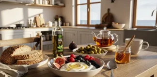Mediterranean-Inspired Breakfast for Healthy Mornings Bright Mediterranean-inspired breakfast table