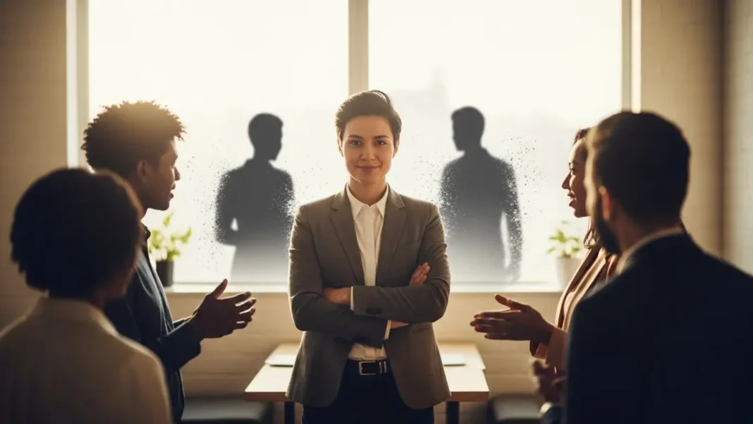 Confident individual standing comfortably in a social setting, symbolizing overcoming Social Imposter Syndrome and building authentic social confidence