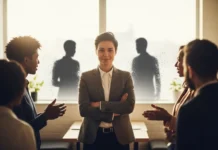 Confident individual standing comfortably in a social setting, symbolizing overcoming Social Imposter Syndrome and building authentic social confidence