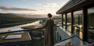 Eco-conscious travel options with luxury sustainable accommodation in a natural destination