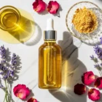 Luxury Body Oil Recipe for Glowing Skin Luxury body oil recipe displayed in a glass dropper bottle