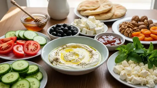 Traditional Mediterranean Breakfast Components