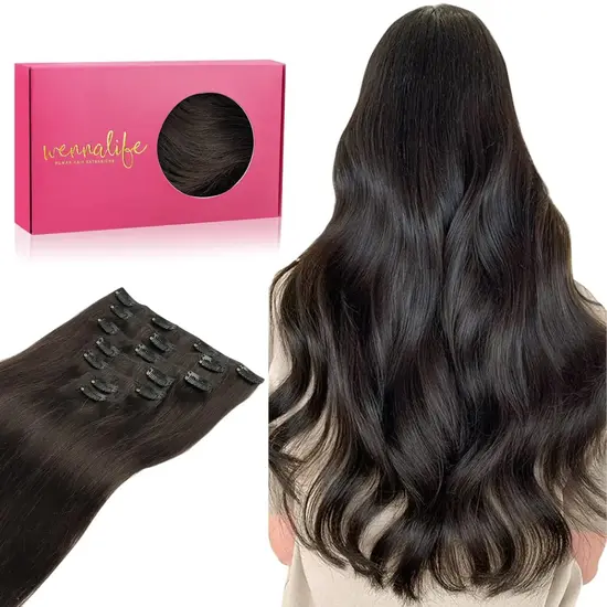 WENNALIFE Clip in Hair Extensions Real Human Hair