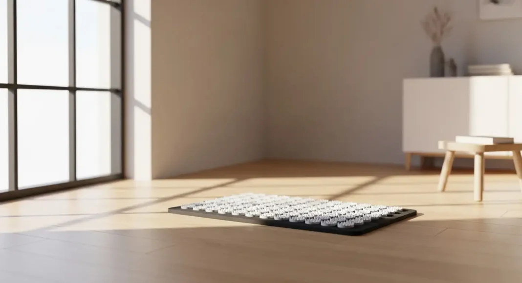 Foot acupressure mat used at home for relaxation and daily foot comfort