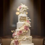 Happy Birthday Cake Design Ideas for Every Style Elegant happy birthday cake design with floral and gold decoration