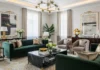 100 Interior Design Ideas That Look Expensive & Luxurious Luxurious modern living room with velvet sofa, gold accents, and elegant high-end interior design