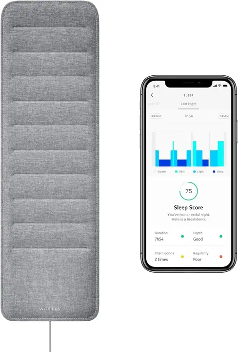 Withings Sleep Tracking Pad Under The Mattress With Sleep Cycle Analysis