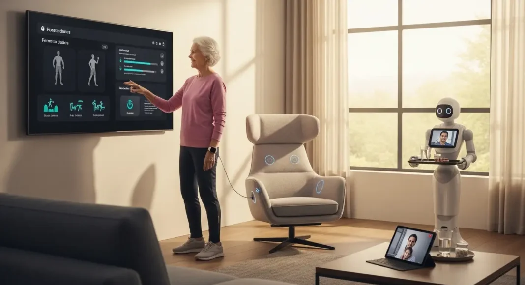 man using senior wellness technologies for longevity