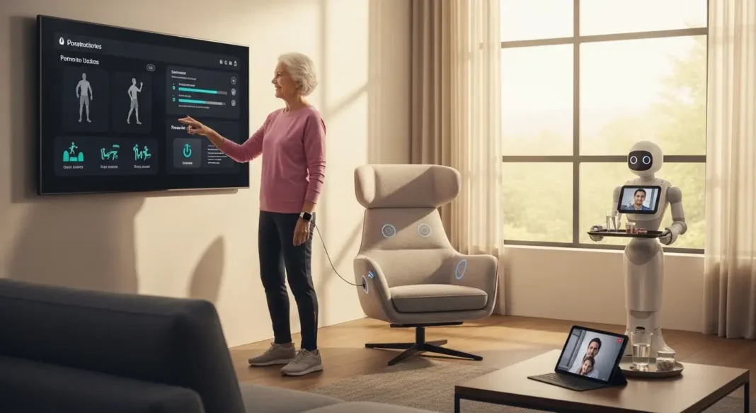man using senior wellness technologies for longevity