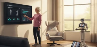 man using senior wellness technologies for longevity