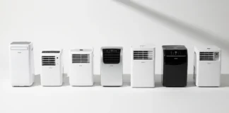 Compact air conditioners cooling a small modern apartment efficiently
