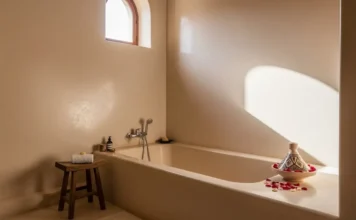 Tadelakt Plaster: 9 Stunning Ideas, Cost & DIY Guide Elegant bathroom with smooth waterproof tadelakt plaster walls