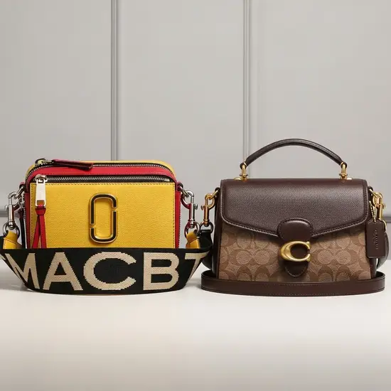 Is Marc Jacobs better than Coach comparison showing two designer handbags side by side highlighting style, quality, and design differences