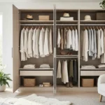 wardrobe with ethical fashion brands in neutral tones