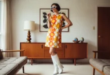 Sixties Fashion for Ladies: Timeless Style Guide Sixties fashion for ladies featuring shift dress and go-go boots in a retro modern setting