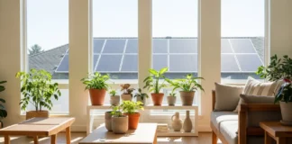 interior with plants, natural light, and sustainable design elements featuring eco-friendly environment at home