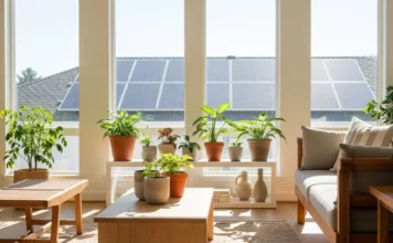 interior with plants, natural light, and sustainable design elements featuring eco-friendly environment at home