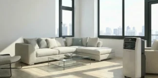 Best self evaporating portable air conditioner cooling a modern living room interior efficiently