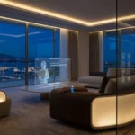 Agentic AI Assistants: Luxury Lifestyle in 2026 Futuristic luxury smart home with holographic AI concierge and wearable tech showing agentic AI assistants managing lifestyle, travel, and wellness automatically.