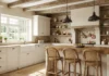 25 Rustic Farmhouse Kitchen Ideas That Make Your Home Look Luxurious Rustic farmhouse kitchen with reclaimed wood beams, farmhouse sink, butcher block island, and vintage decor.