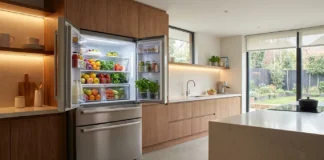 Bottom Mount Fridge: 7 Reasons to Upgrade in 2026 Stainless steel bottom mount fridge with French doors open in a modern kitchen