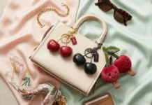 Cherry Bag Charm: 22 Best Styles, Tips & Where to Buy Stylish cherry bag charm collection featuring Coach cherry charms, black cherry purse charm, and Jellycat Amuseables cherries accessory.