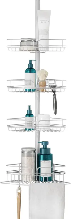 Tension Pole Shower Caddy: Smart Bathroom Storage 1 Zenna Home Tension Pole Shower Caddy