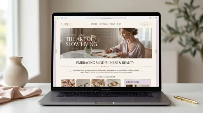 Elegant Rentry-style page using fancy dividers with decorative ornamental patterns in a luxury aesthetic design.