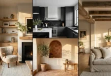 Interior Design Style: 7 Transformative Home Trends Luxury home interior showcasing multiple interior design styles including minimalist kitchen, Scandinavian nook, and Mediterranean warm decor.