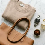 Luxury Lifestyle Guide: 7 Secrets to Living Richly Luxury lifestyle essentials including designer bag, Rolex watch, cashmere, perfume, and premium chocolate on marble